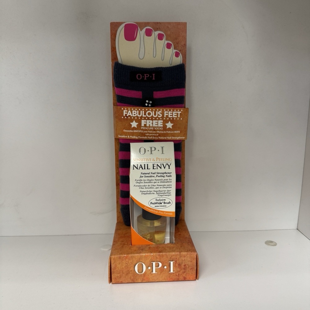 OPI Nail Envy- For Sensitive & Peeling Nails 0.5oz/15ml Bonus Pedicure Socks